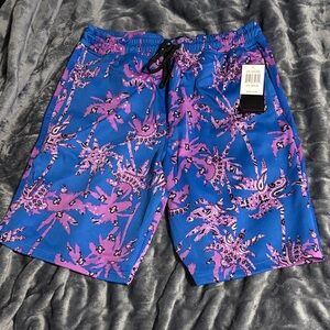 Blue and Purple Men's Shorts